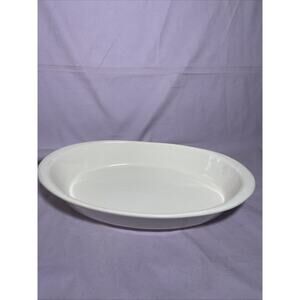 USA California Art Pottery Oval Dish With Splattered White Glaze C-65-19 Vintage